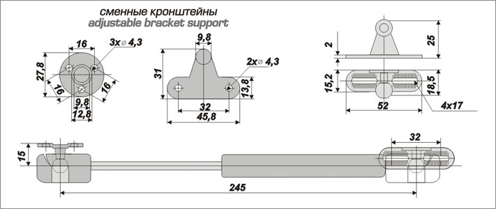 Схема установки газлифта мебельного