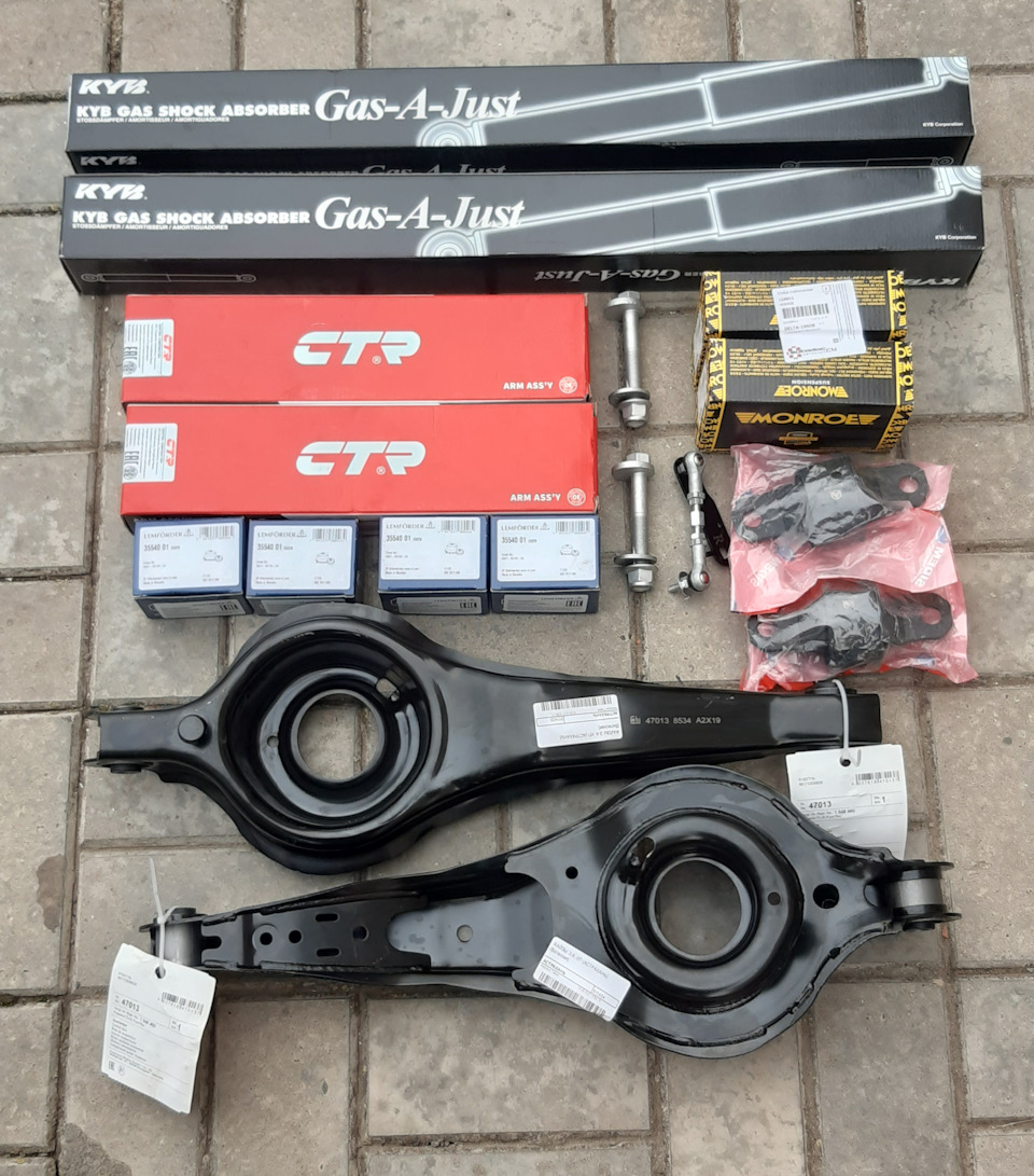 Амморты, рычаги, сайленты, развальные болты, тяга датчика положения кузова — Mazda 5 (2G)