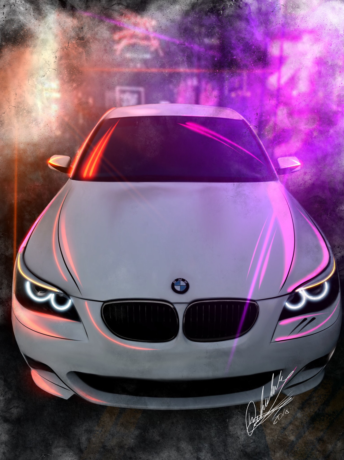 BMW неоновая м5