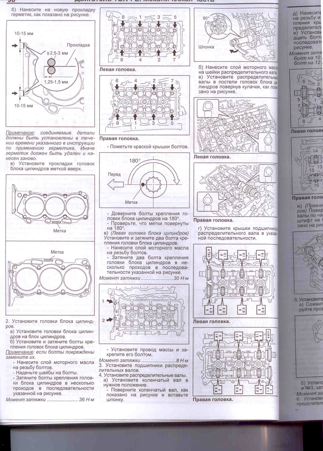 Затяжка гбц тойота авенсис