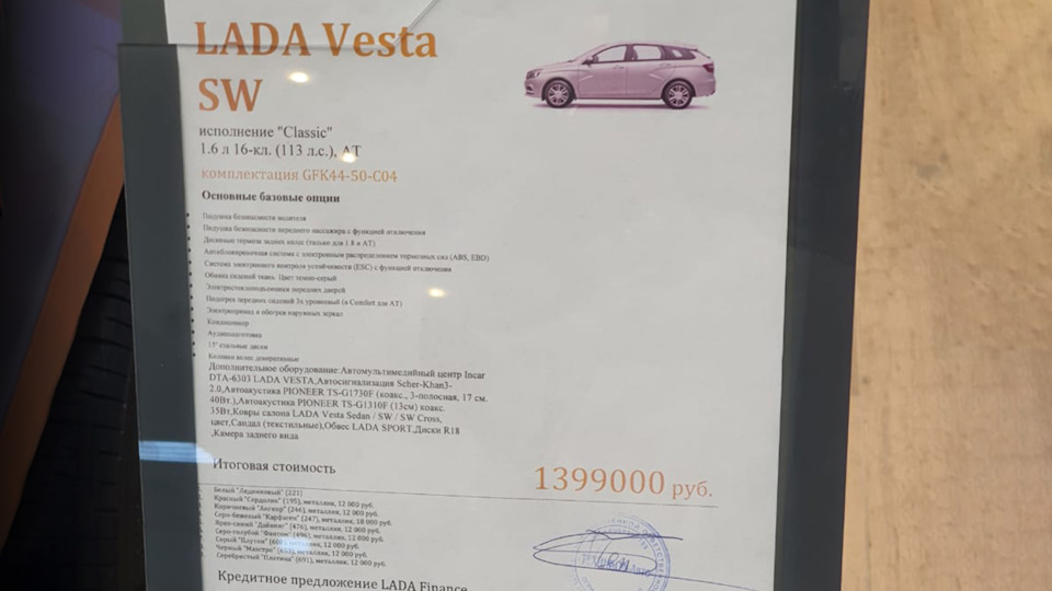 Фото в бортжурнале Lada Vesta SW Cross (1G)