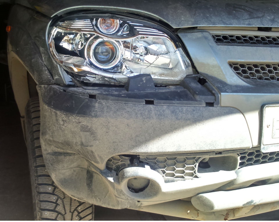 Передний бампер ШНивы, ремонт кипятком — Chevrolet Niva, 1,7 л., 2010 ...