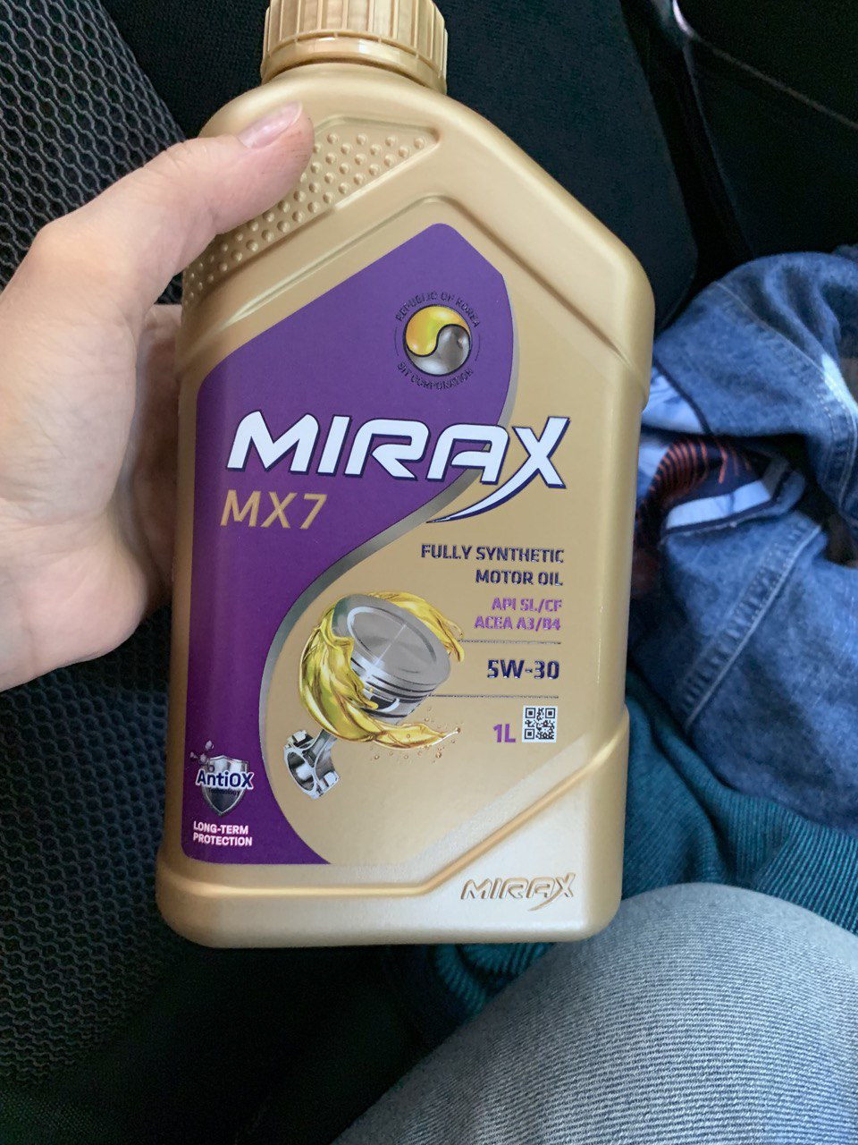 Масло Mirax MX7 5-30 — Hyundai Santa Fe (2G), 2,7 л, 2006 года ...