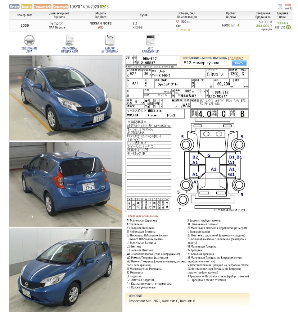 Nissan note чертеж