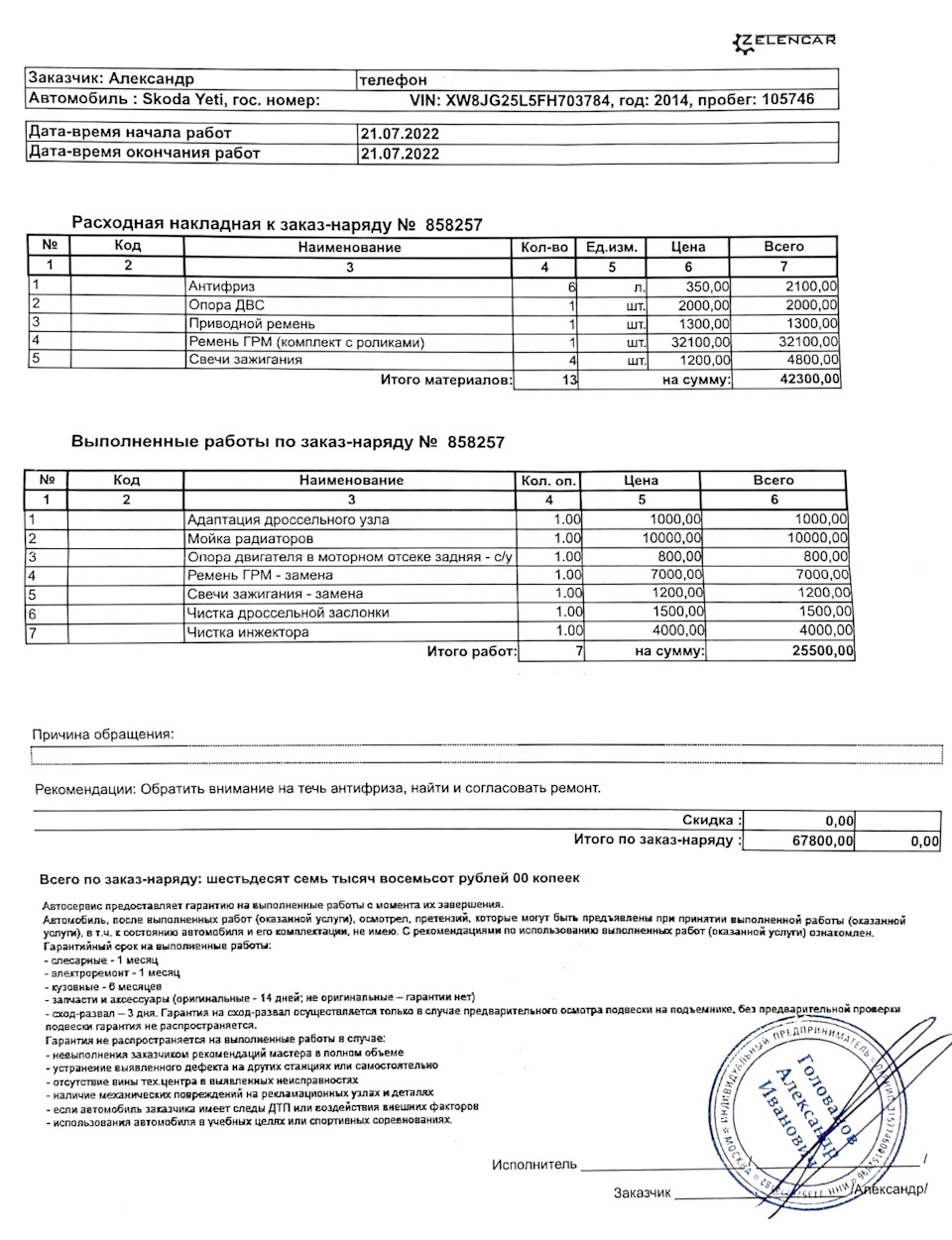 Большое обслуживание Yeti стоимостью в 1🍋€ — Skoda Yeti, 1,6 л, 2014 года  | визит на сервис | DRIVE2