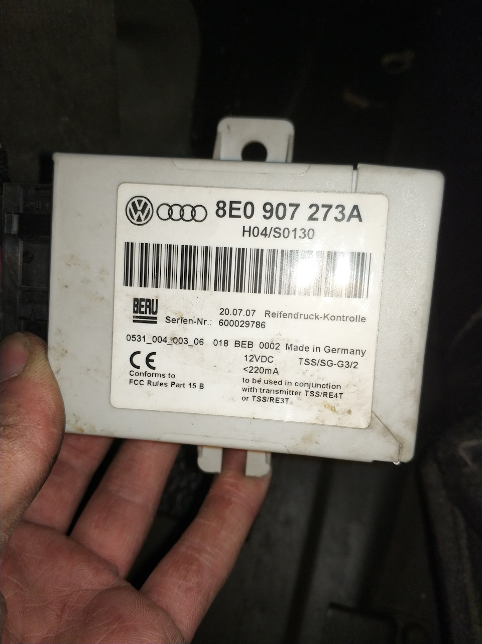 Восстановление работы системы контроля давления в шинах TPMS — Audi A4  (B7), 2 л, 2007 года | электроника | DRIVE2