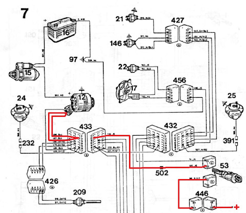 Электросхема рено магнум. Схема подключения генератора Рено Магнум. Скания 124 Генератор схема подключения. Схема подключения генератора Мерседес 124. Схема подключения генератора Скания 4.