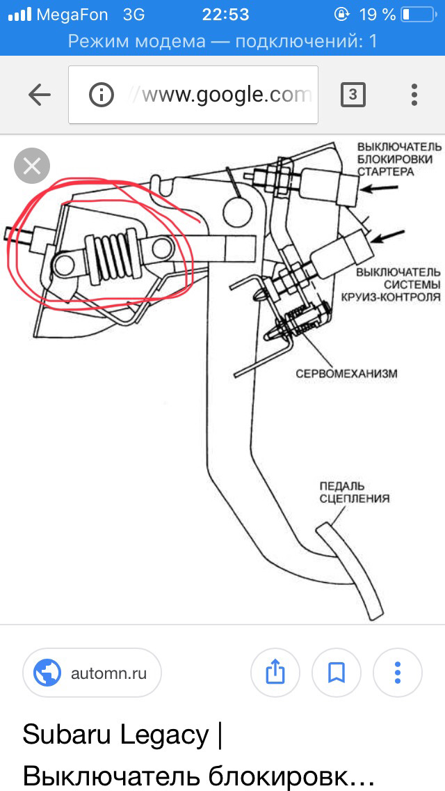 Вибрация педали сцепления субару