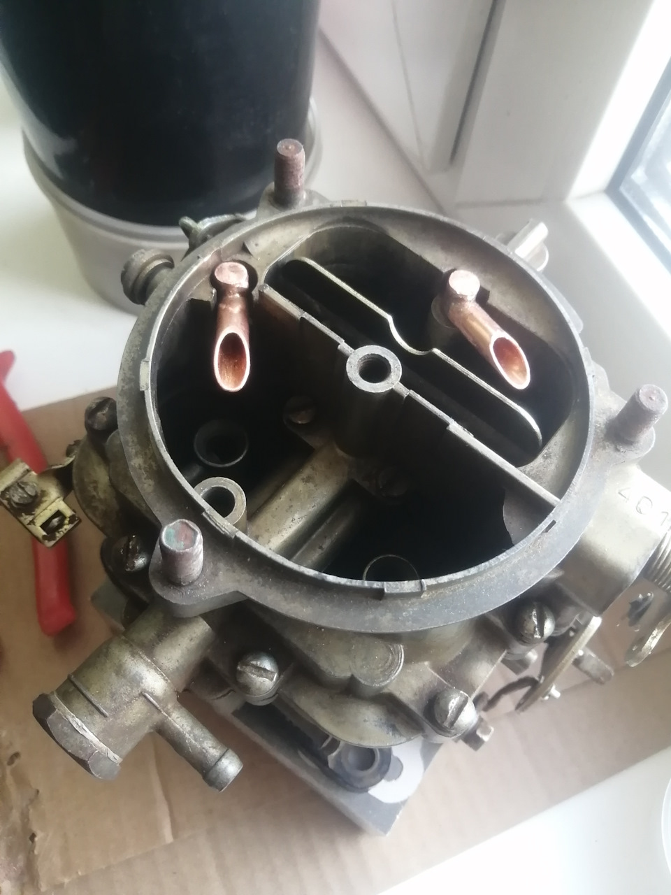 Карбюратор к114Б, достался без верхних трубок, которые пришлось изготовить самому из медной трубки — ИЖ Москвич 412