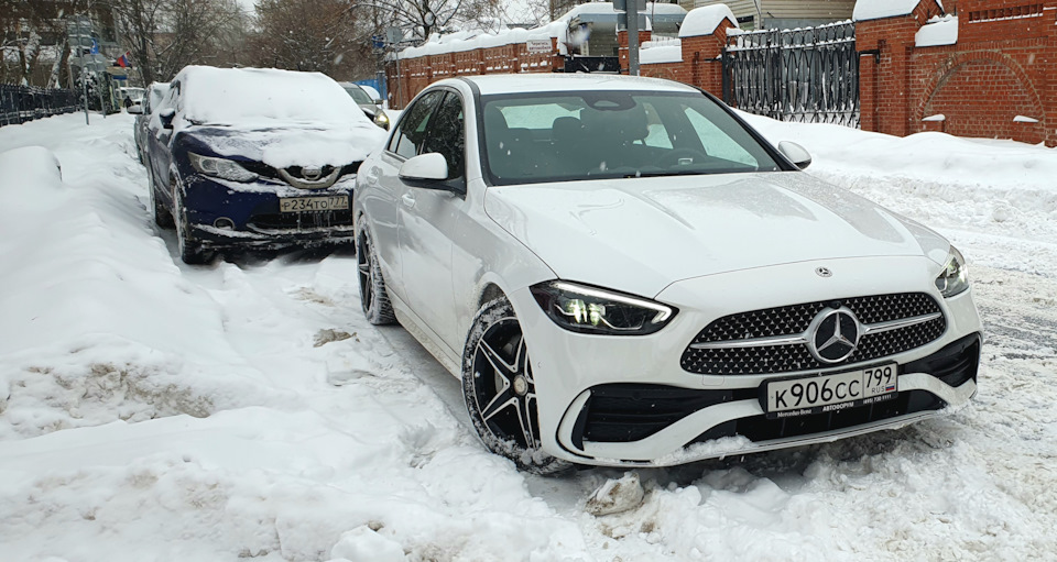 Мерседес зимой. — Mercedes-Benz C-Class (W206), 1,5 л, 2022 года ...