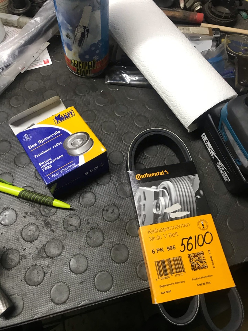 Ремень генератора и ролик — Lada Гранта Лифтбек (1G), 1,6 л, 2015 года ...