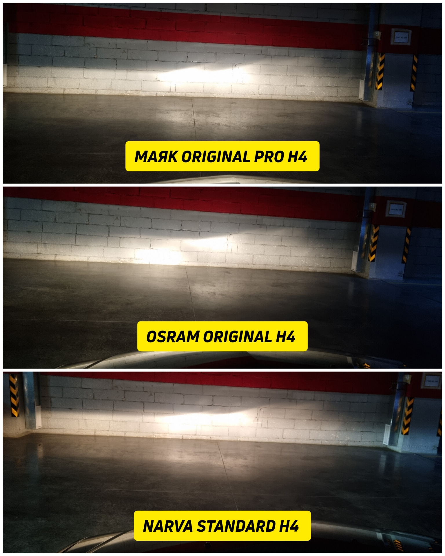 Сравниваем МАЯК ORIGINAL PRO H4, OSRAM ORIGINAL H4, NARVA STANDARD H4 ...