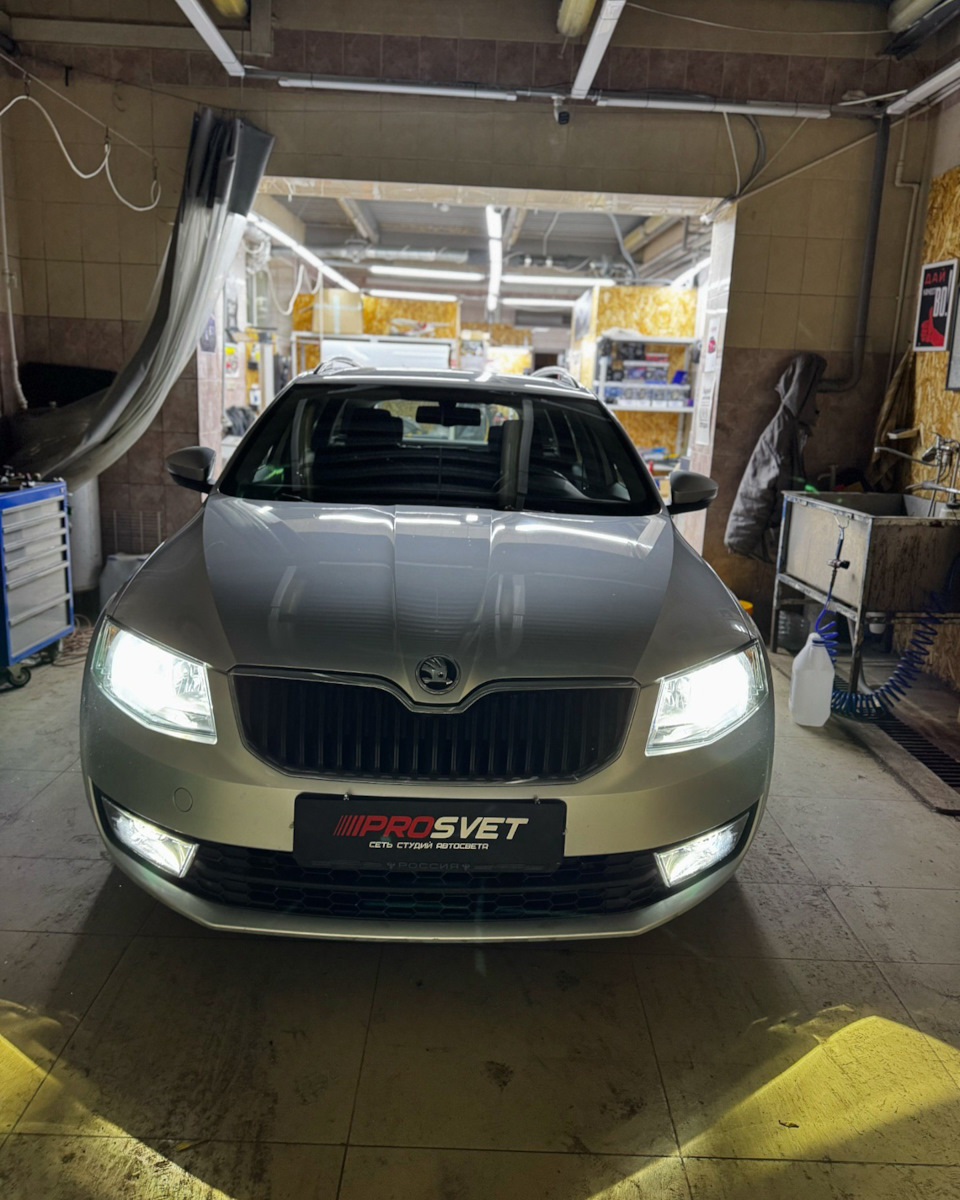 Skoda Octavia A7- Реставрация фар, Антихром птф, установка лед ламп ...