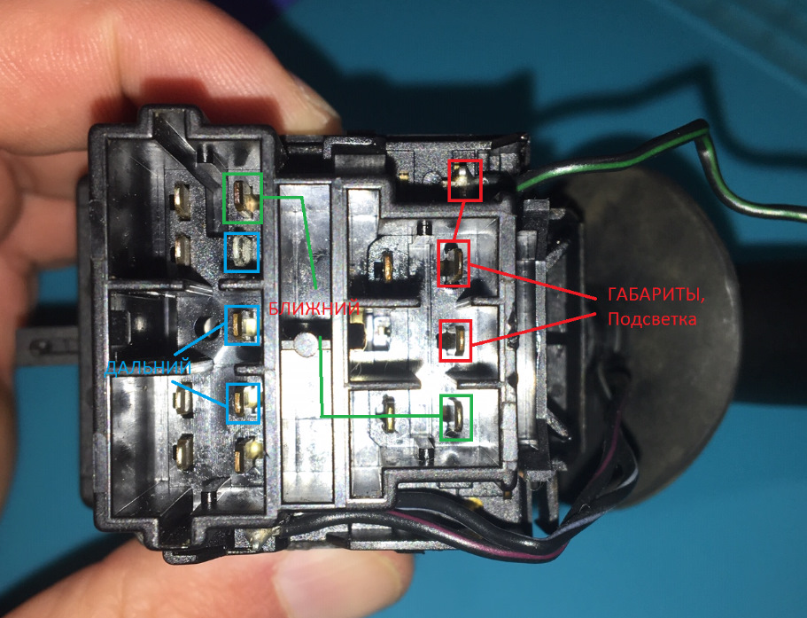 распиновка переключателя света рено логан 2