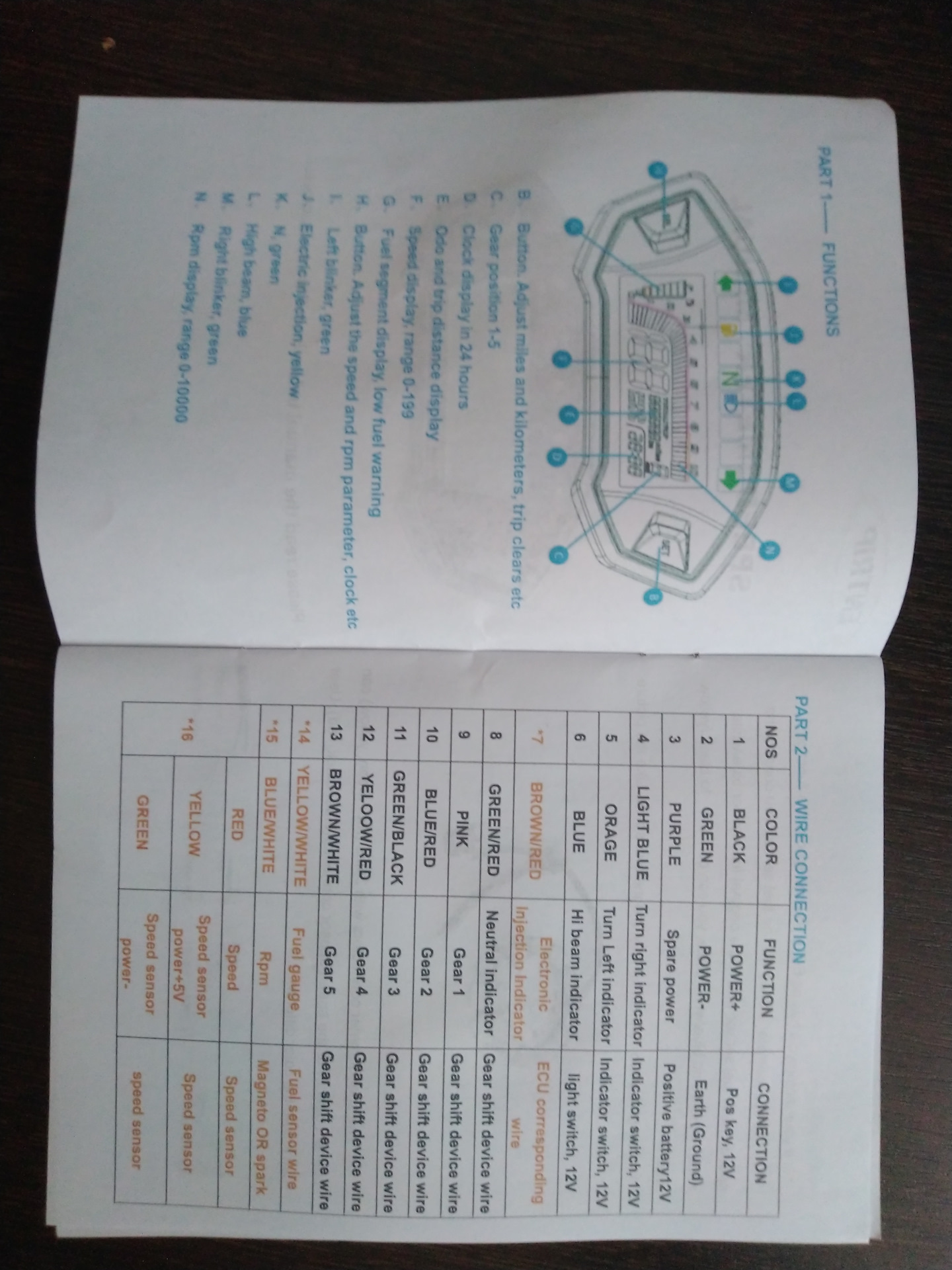 Схема подключения китайской приборки на мотоцикл