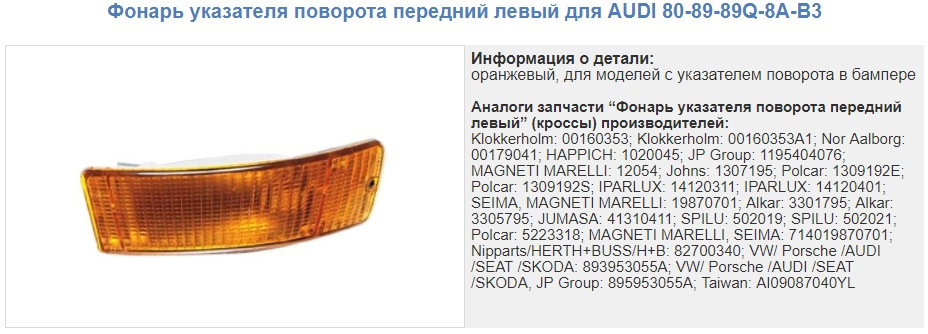 Фото в бортжурнале Audi 80 (B3). Запчасти на фото: 8089890