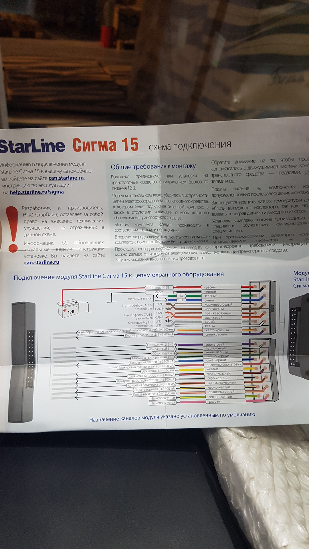 Starline сигма 15 список поддерживаемых автомобилей