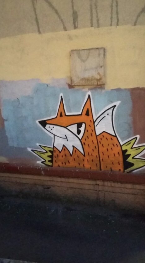 Лиса рисунок граффити
