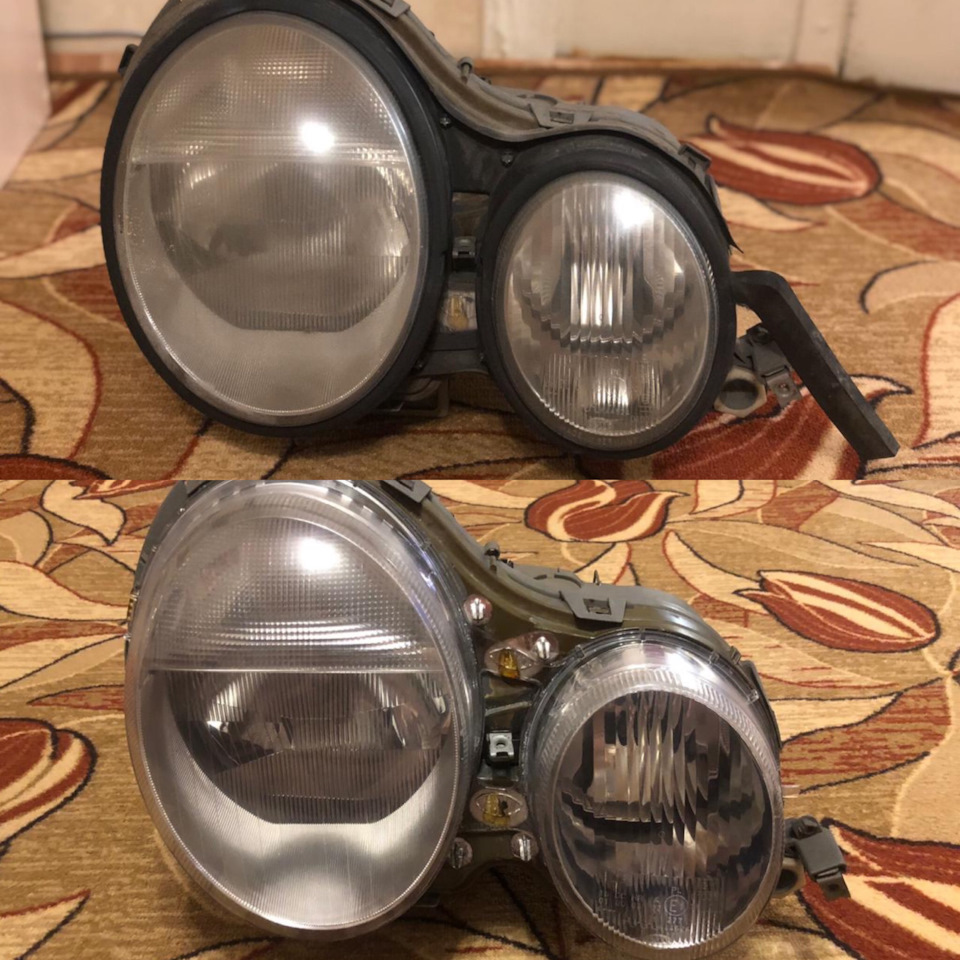 Полировка фар — Mercedes-Benz E-class (W210), 2 л, 1997 года | визит на ...