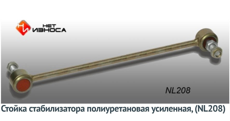 Замена стоек стабилизатора (Нет Износа NL-024), втулок ...