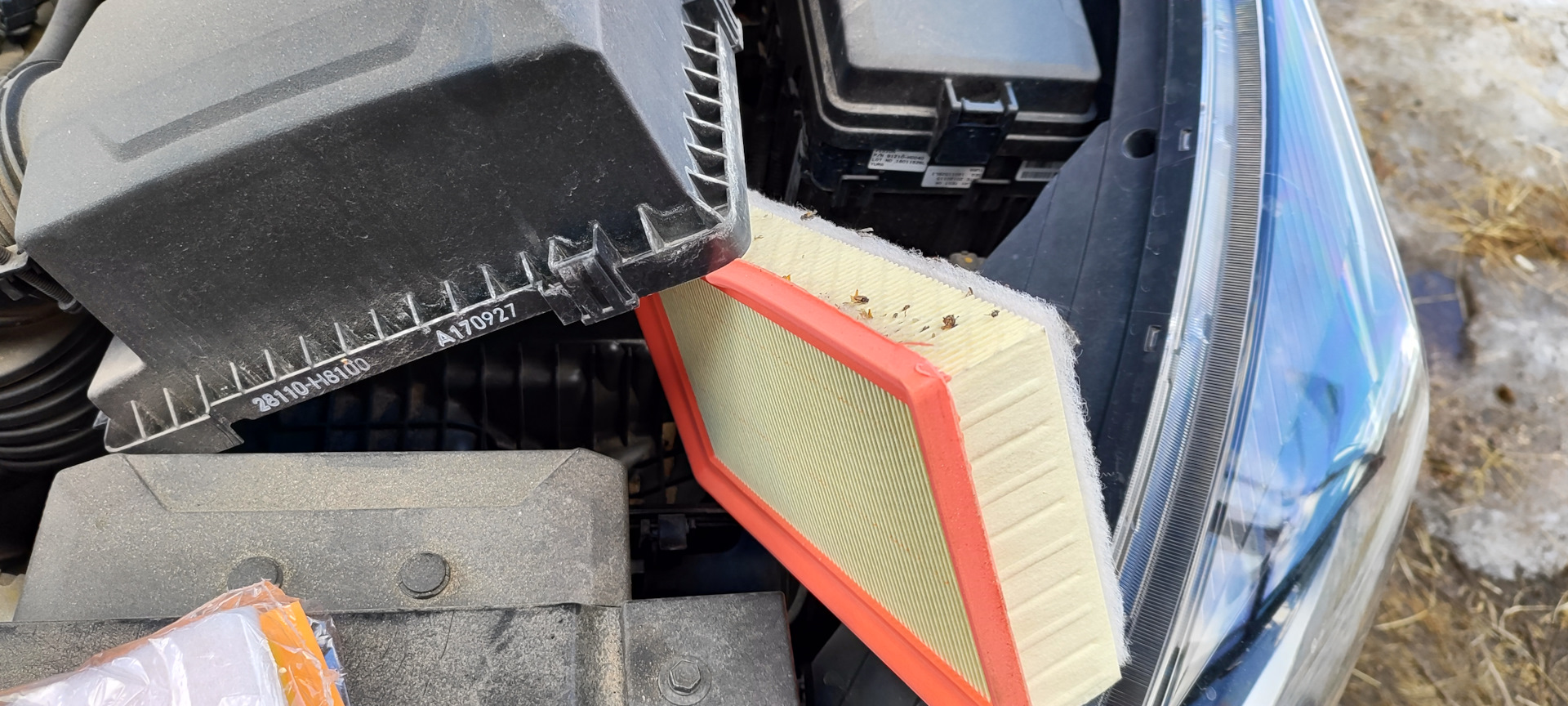 #160 Замена воздушного и салонного фильтра RAF FILTER — KIA Rio (4G), 1 ...