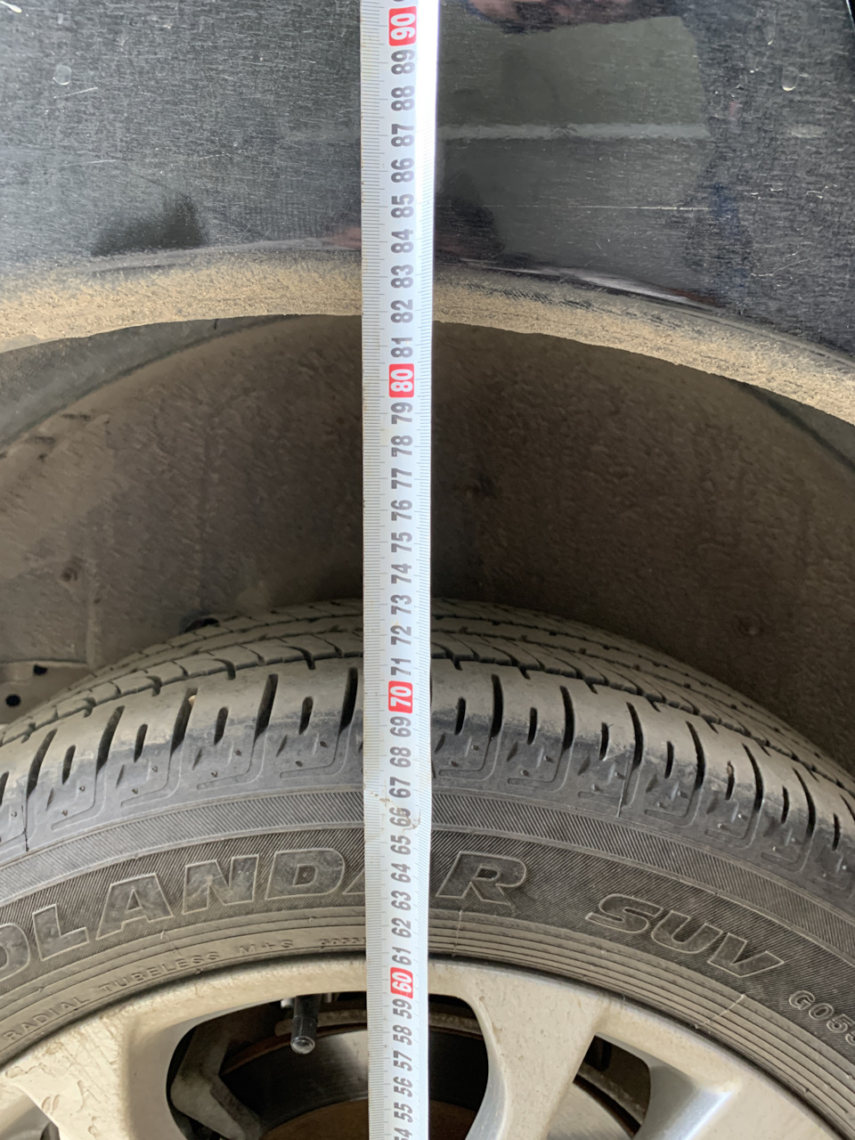 Расстояние от пола до арки после замены. — Mitsubishi Outlander (3G). Запчасти на фото: 606162, 707172, B18283