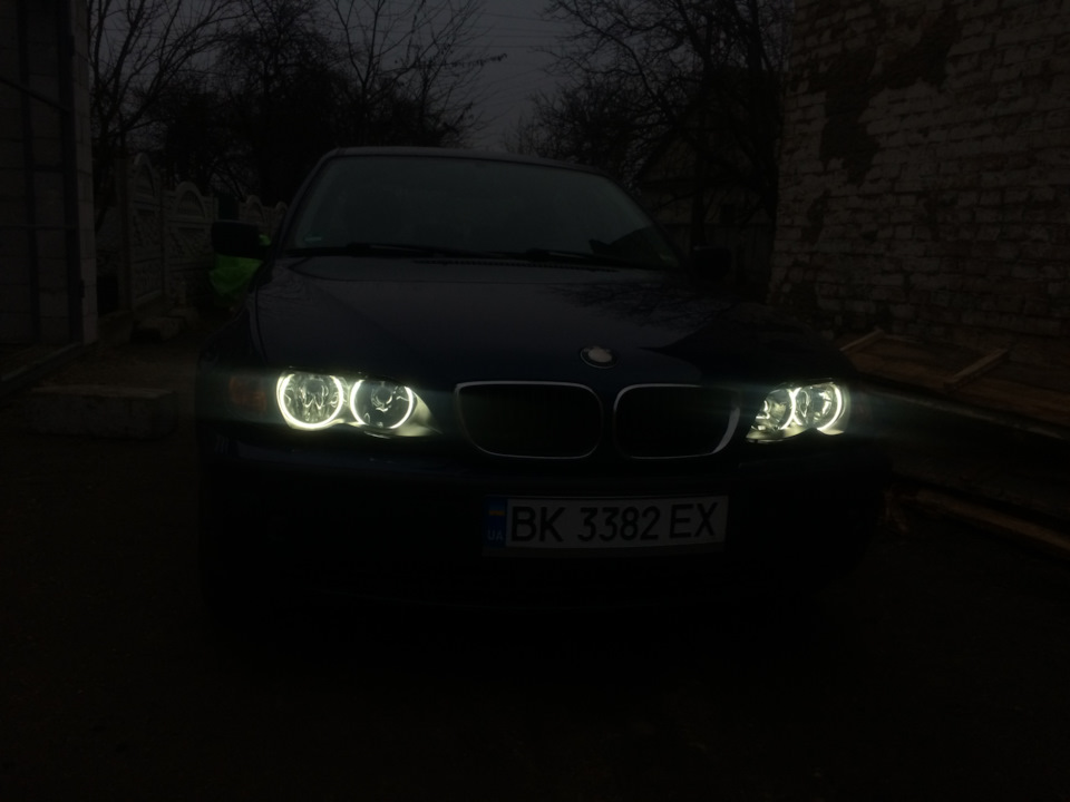 Новые стекла+ангельские глазки е46 — BMW 3 series (E46), 1,8 л, 2004 ...