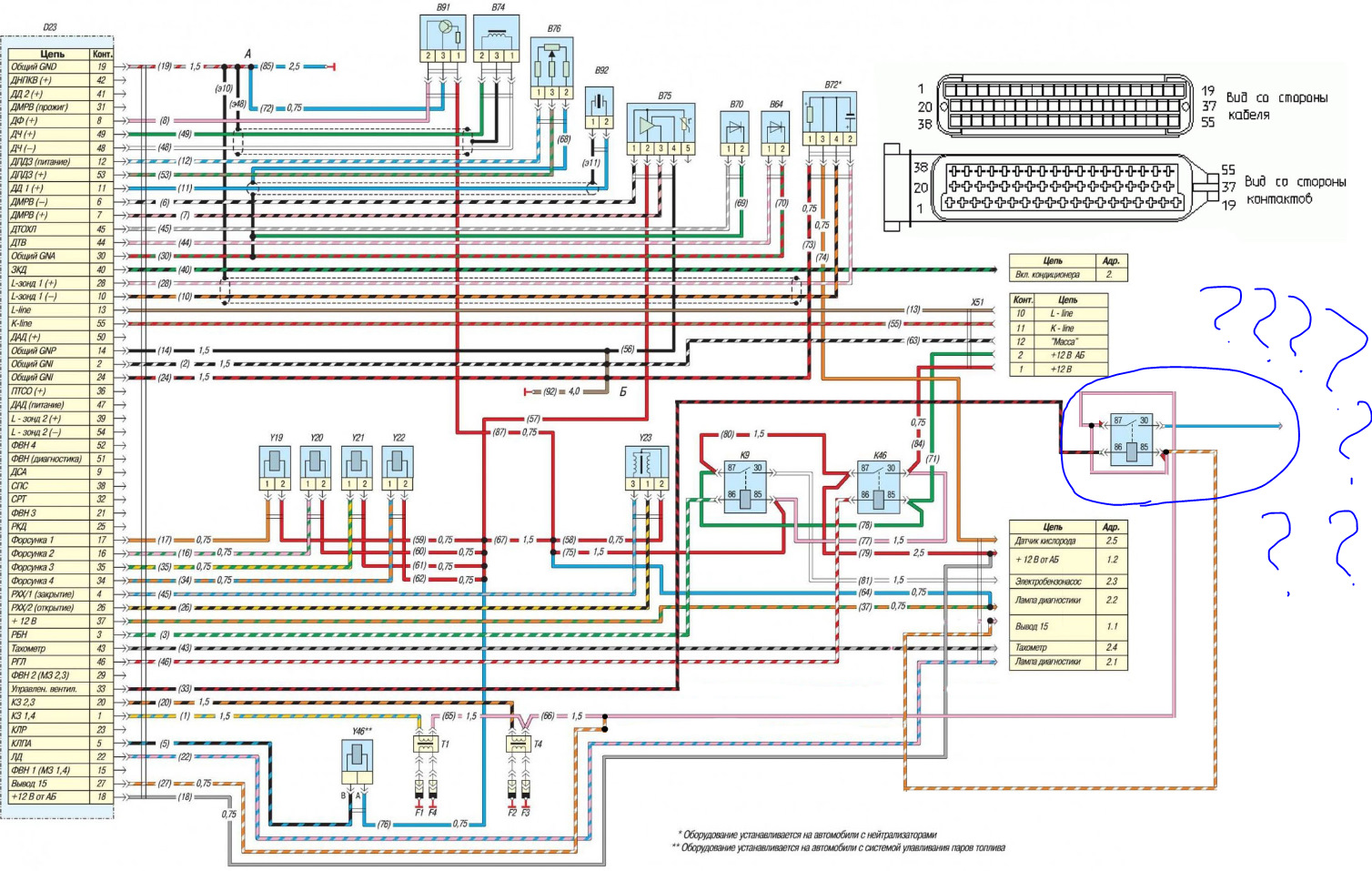 Схема проводки газель 406 инжектор