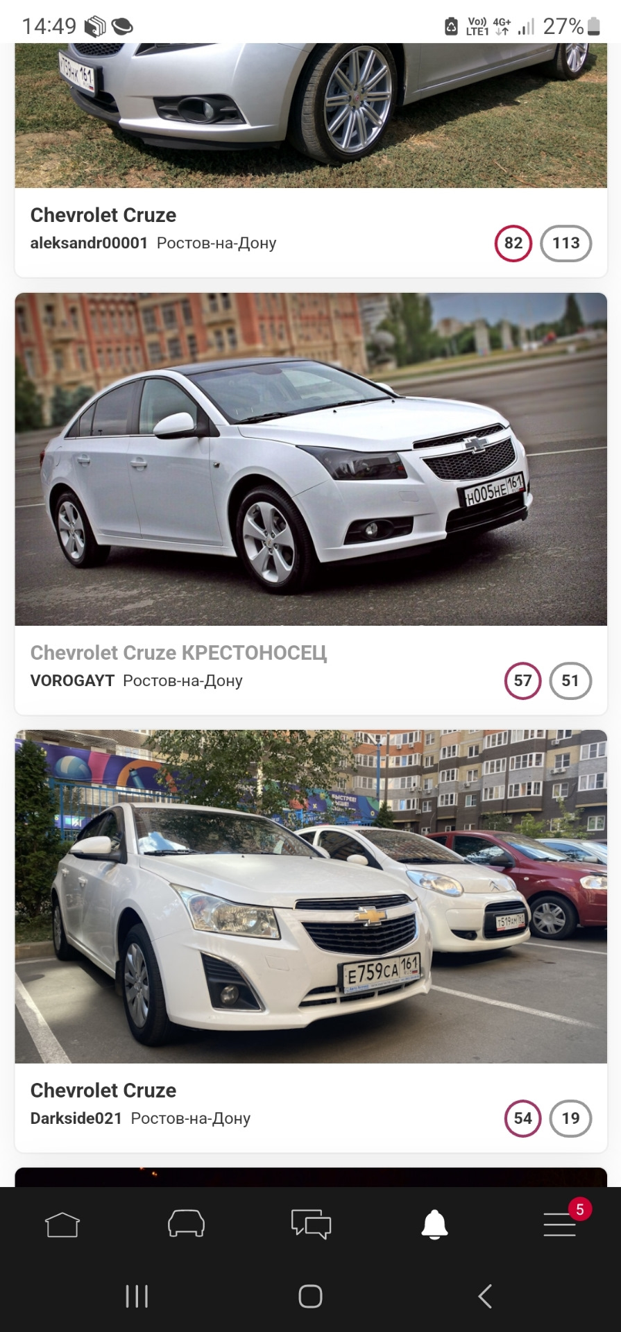 19 топ 3 среди cruze Ростов-на-Дону — Chevrolet Cruze (1G), 1,6 л, 2014  года | рейтинг и продвижение | DRIVE2