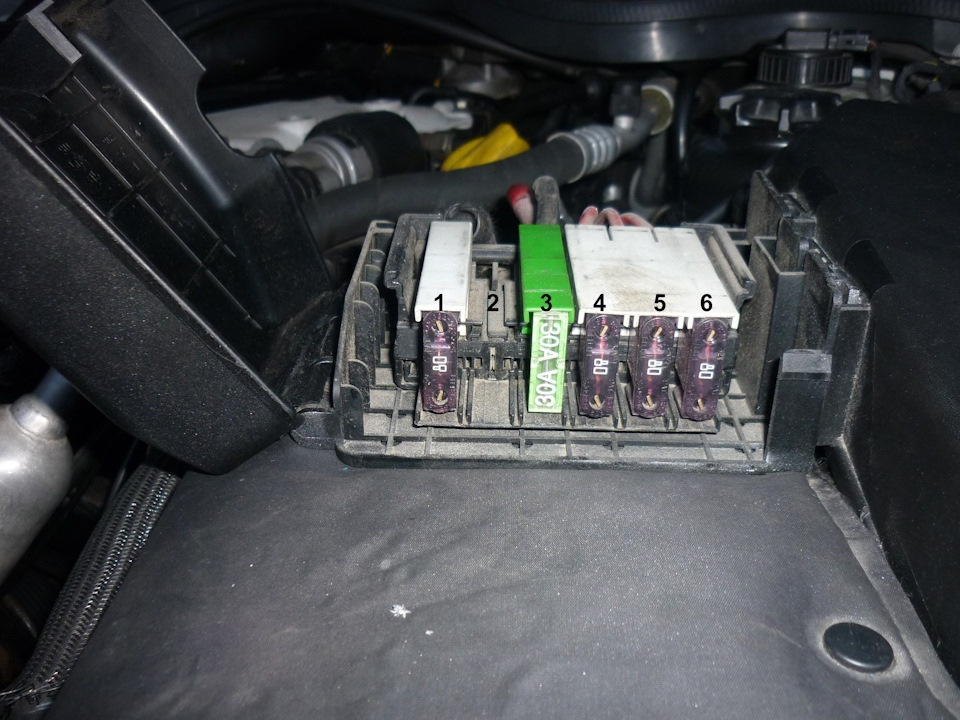 Блок основных предохранителей в моторном отсеке — Opel Omega B, 2,5 л ...