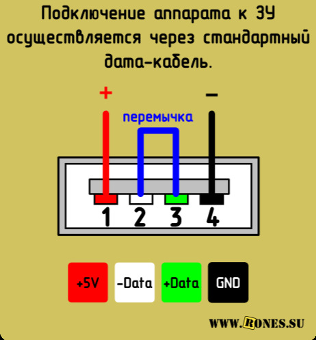 Схема подключения юсб разъема на зарядку