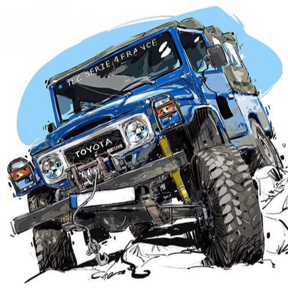 Ещё один шедевр швейцарского художника. Почти не обрабатывал — Toyota Land Cruiser 40