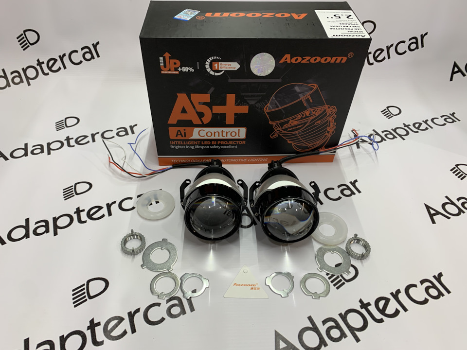 Би-светодиодные линзы Aozoom A5+ Bi-LED 2.5" 5500K — Adaptercar.ru на ...