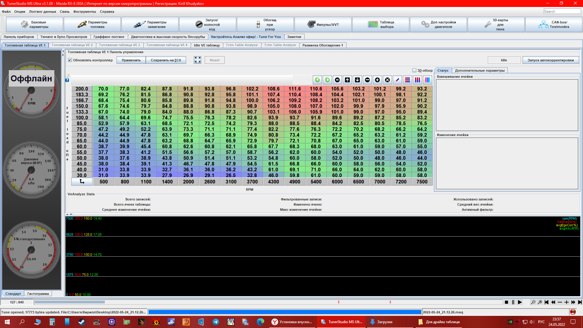 TunerStudio Ultra — Mazda RX8, 3 л, 2003 года просто так DRIVE2