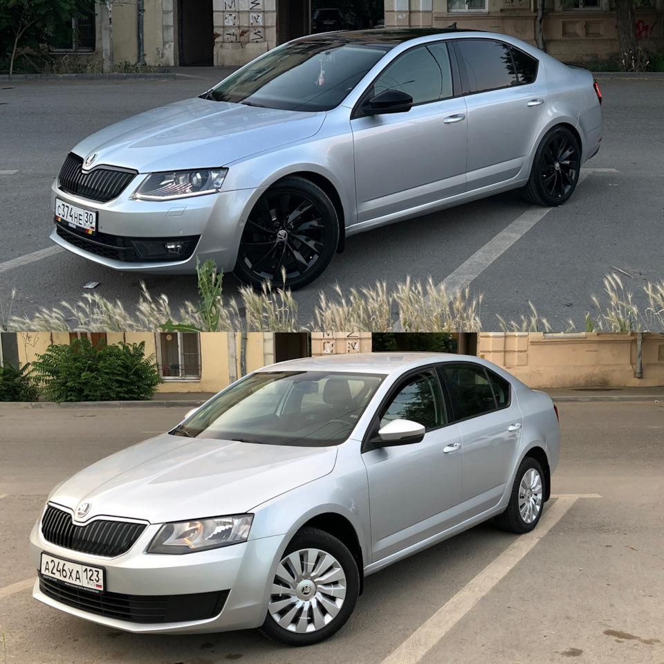 Коллаж из фотографий с изменениями в авто. — Skoda Octavia A7 Mk3, 1,4 л,  2014 года | фотография | DRIVE2