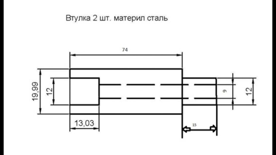 Резьба на втулке чертеж