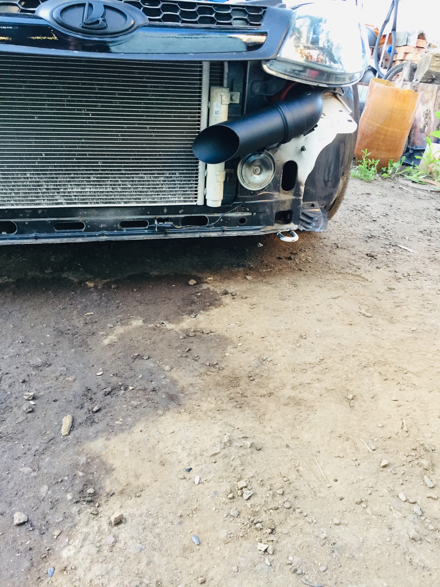 Наконец то Покрасил бампер😁и холодный впуск — LADA Калина 2 Спорт, 1,6 ...