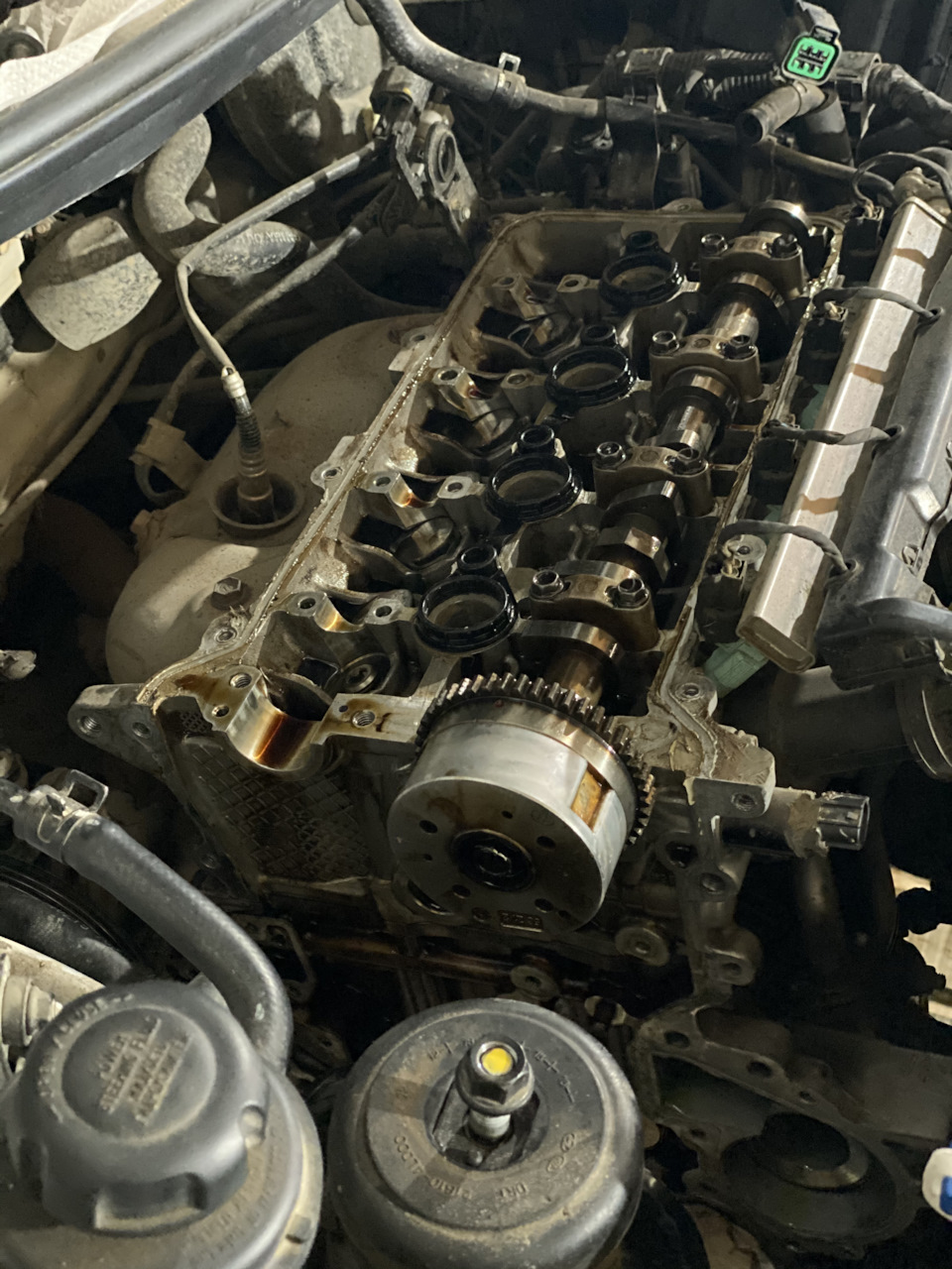 Профилактическая замена цепи, натяжителя, успокоителей, регулировка ...