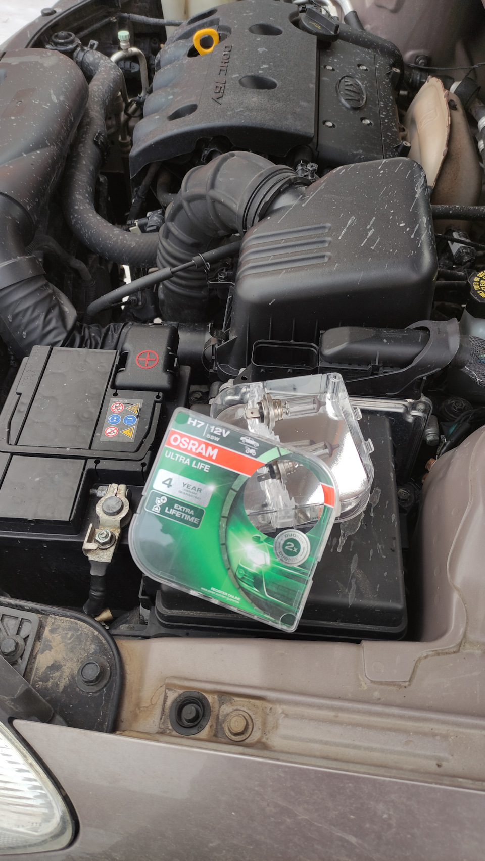 Замена ламп ближнего света long life h7 — KIA Ceed (1G), 1,4 л, 2007 ...