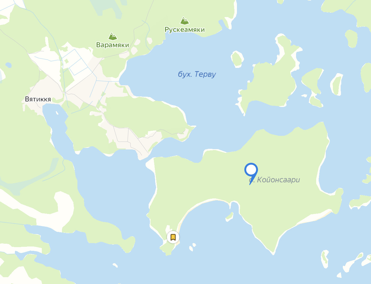 Остров Койонсаари Карелия на карте