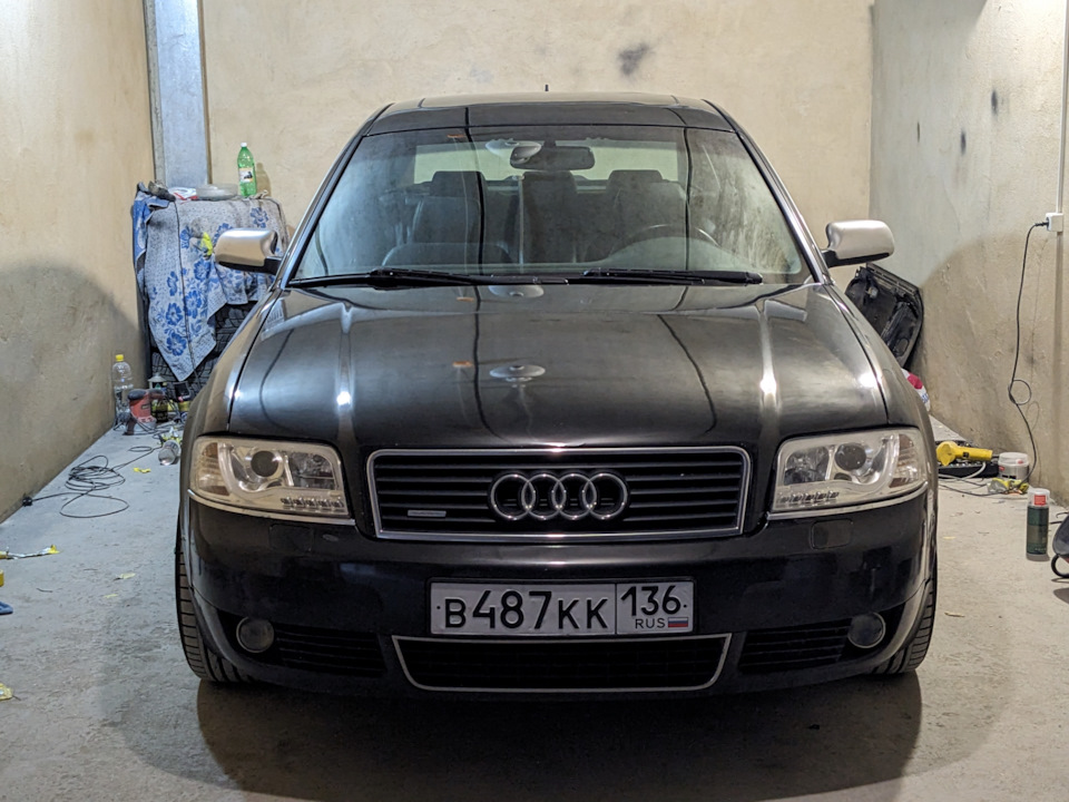 Реснички под фарами в хром — Audi A6 (C5), 2,7 л, 2002 года | стайлинг ...