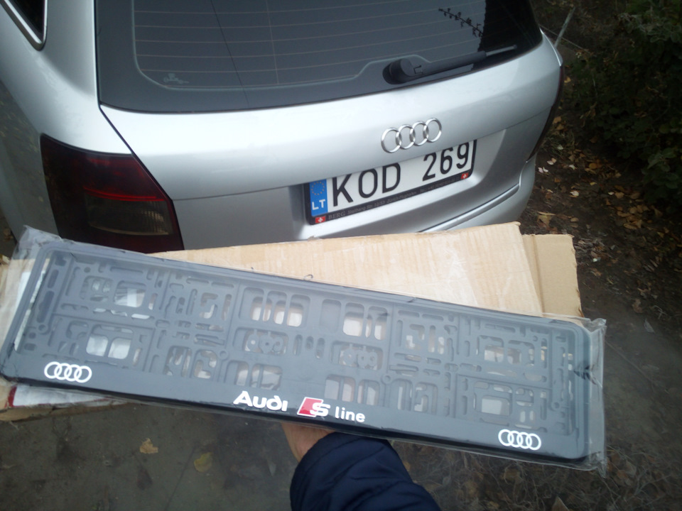 #27. Рамки для номеров "S-Line" — Audi A4 Avant (B6), 2,5 л, 2004 года ...