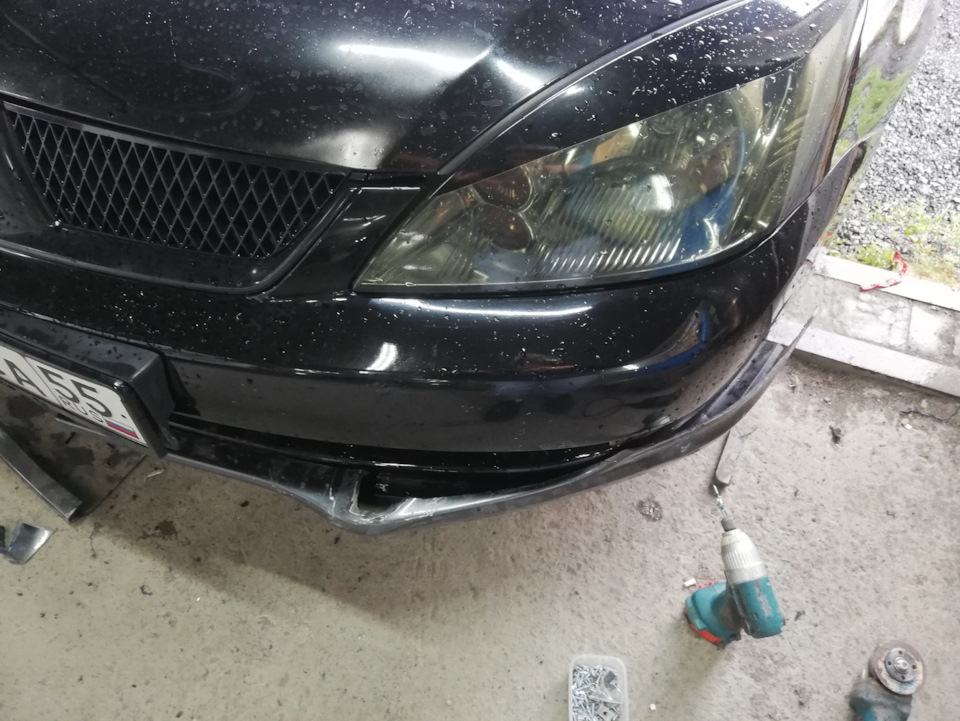 Губа на передний бампер — Mitsubishi Lancer IX, 1,6 л, 2006 года ...