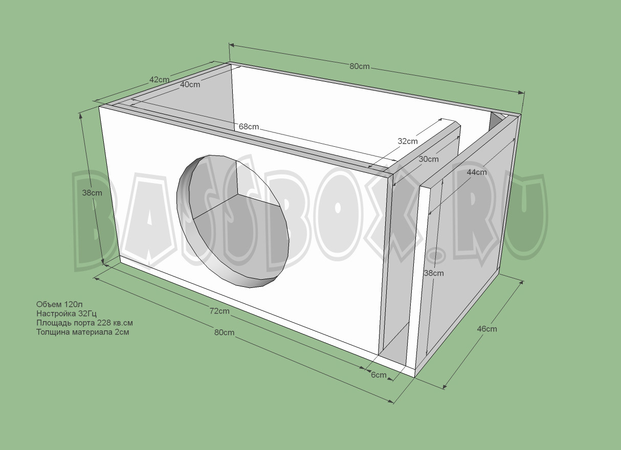 Размеры короба под 15 сабвуфер на щели