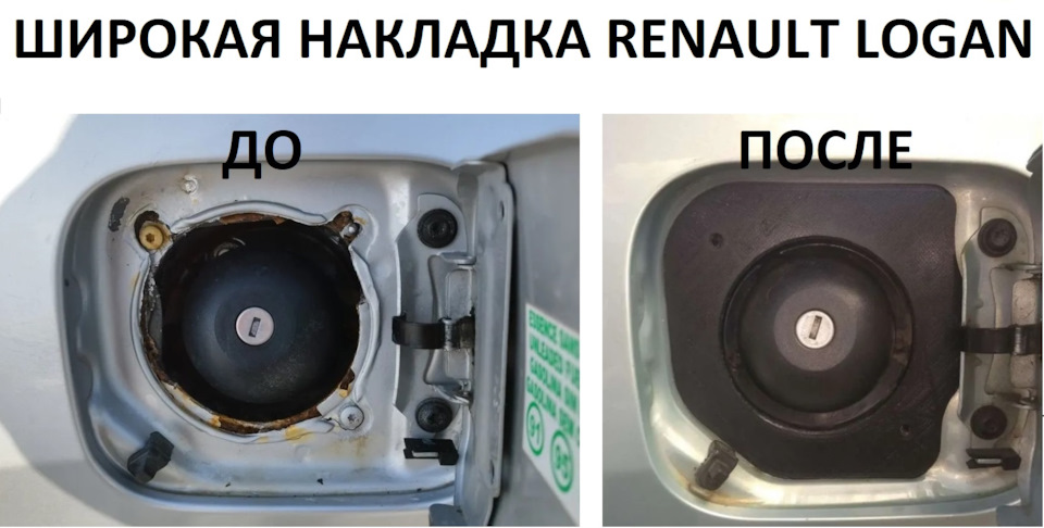 Широкая Накладка на горловину бензобака logan 1 на Renault Logan (1G ...