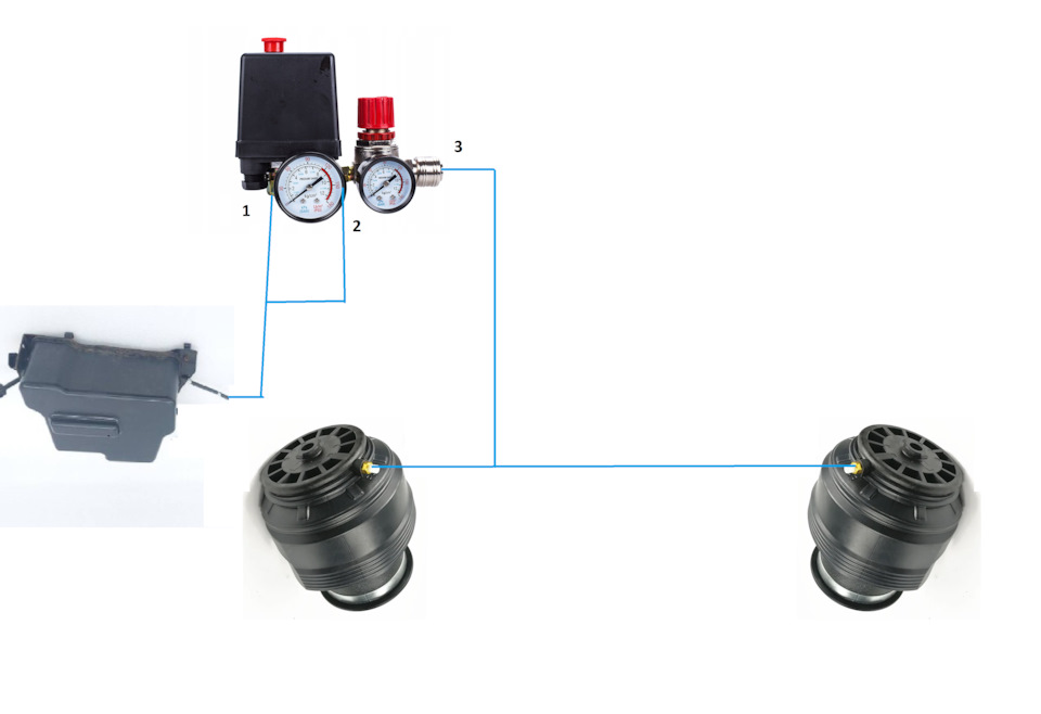 Схема подключения воздушных магистралей — KIA Mohave (HM)