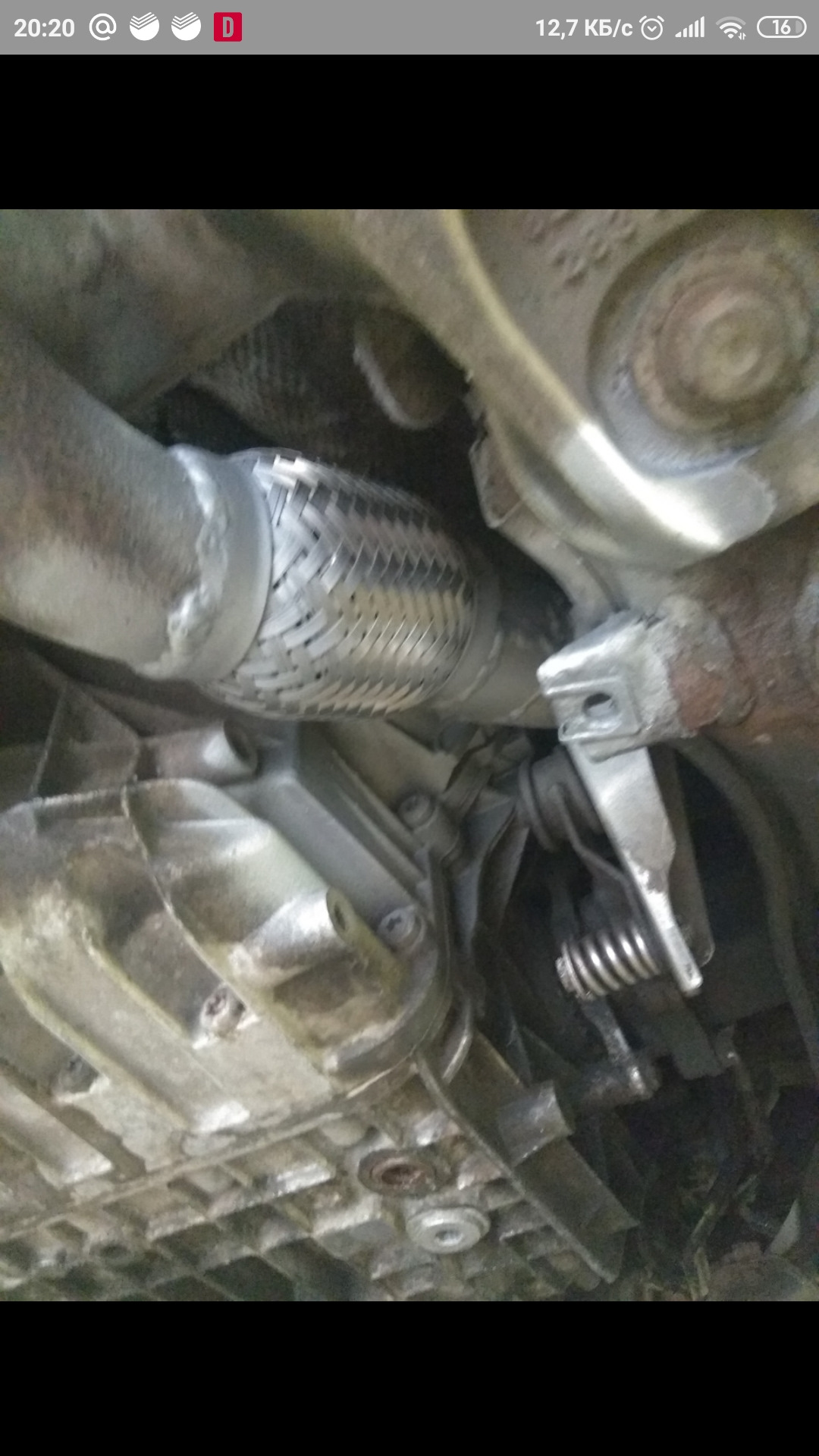 Замена гофры выхлопной системы. — Audi A4 (B7), 2 л, 2006 года ...