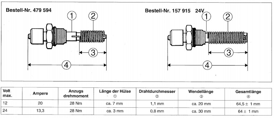 Свечи накаливания для Webasto HL18D — DRIVE2