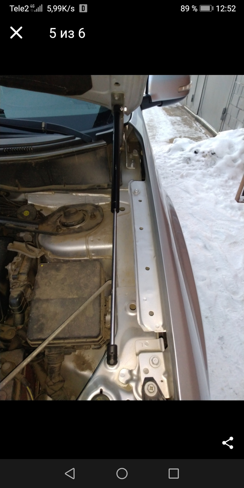 Аутлендер и газовые упоры — Mitsubishi Lancer X, 2 л, 2009 года ...