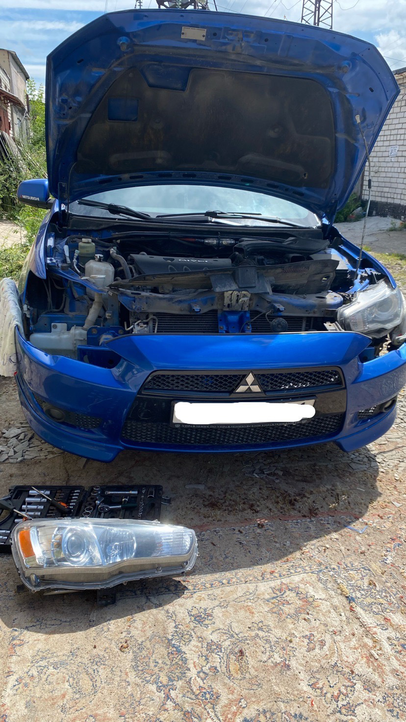 Замена шторок, маски в чёрный мат, новые стекла 😎 — Mitsubishi Lancer X ...